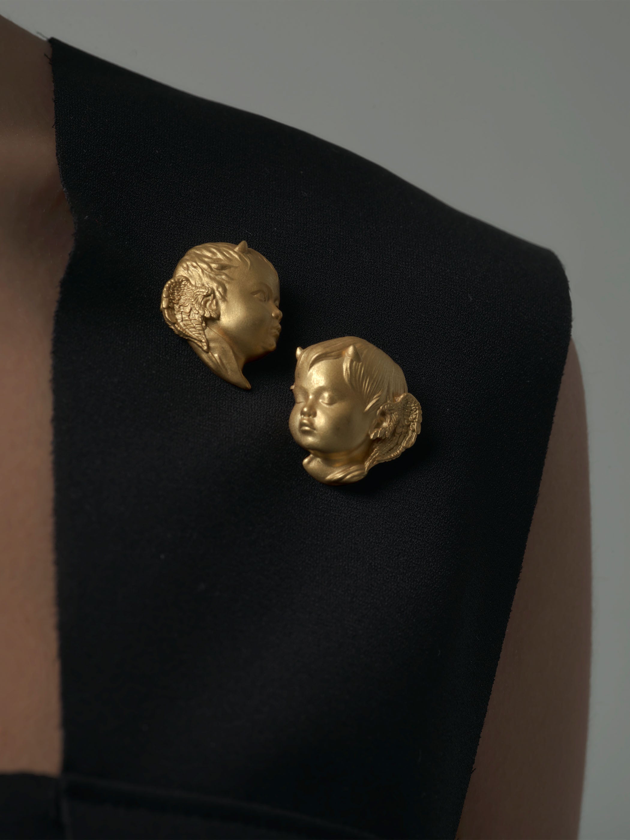 Angel-Devil Brooch Set