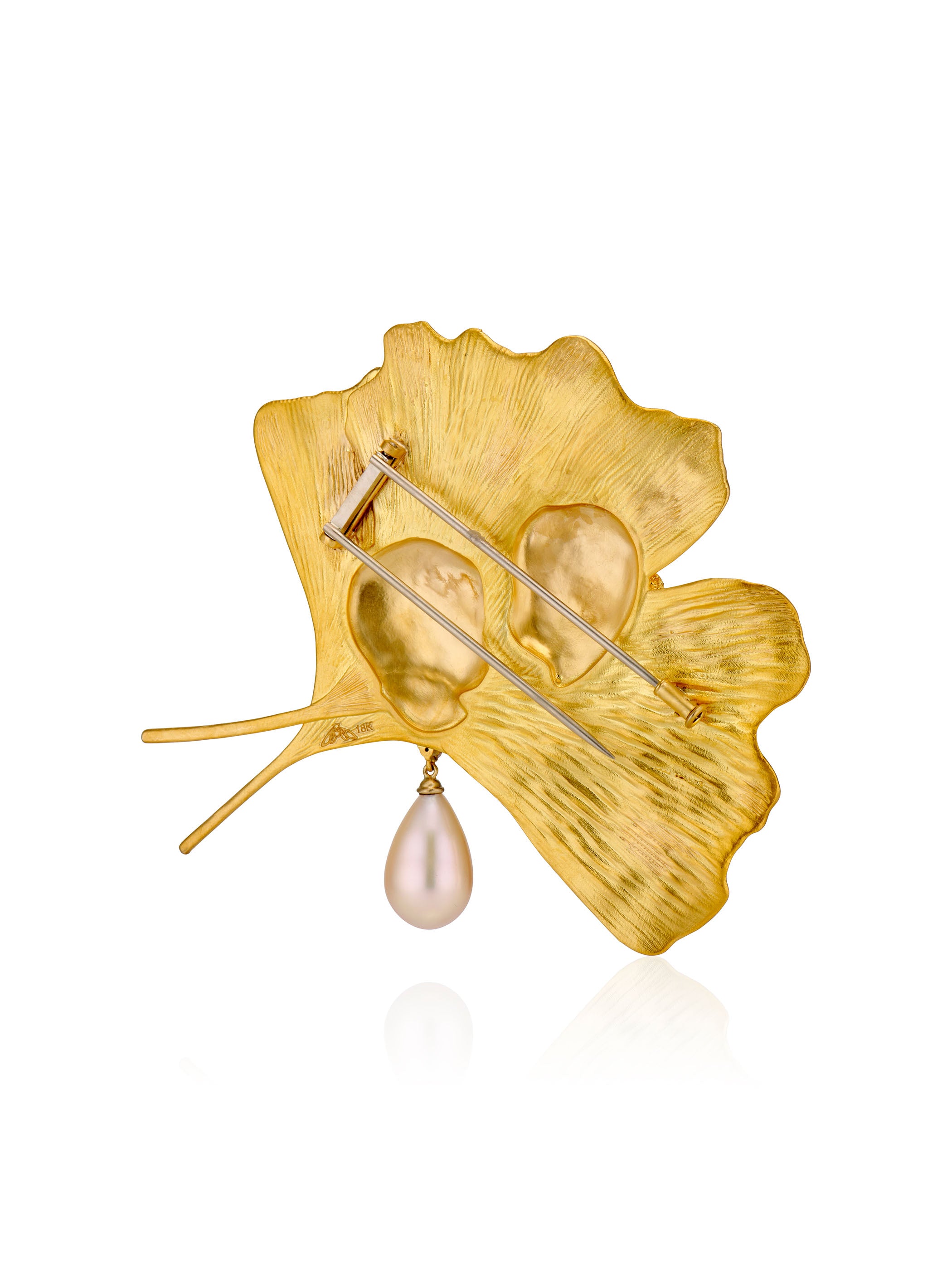 Angel-Devil with Ginkgo Brooch